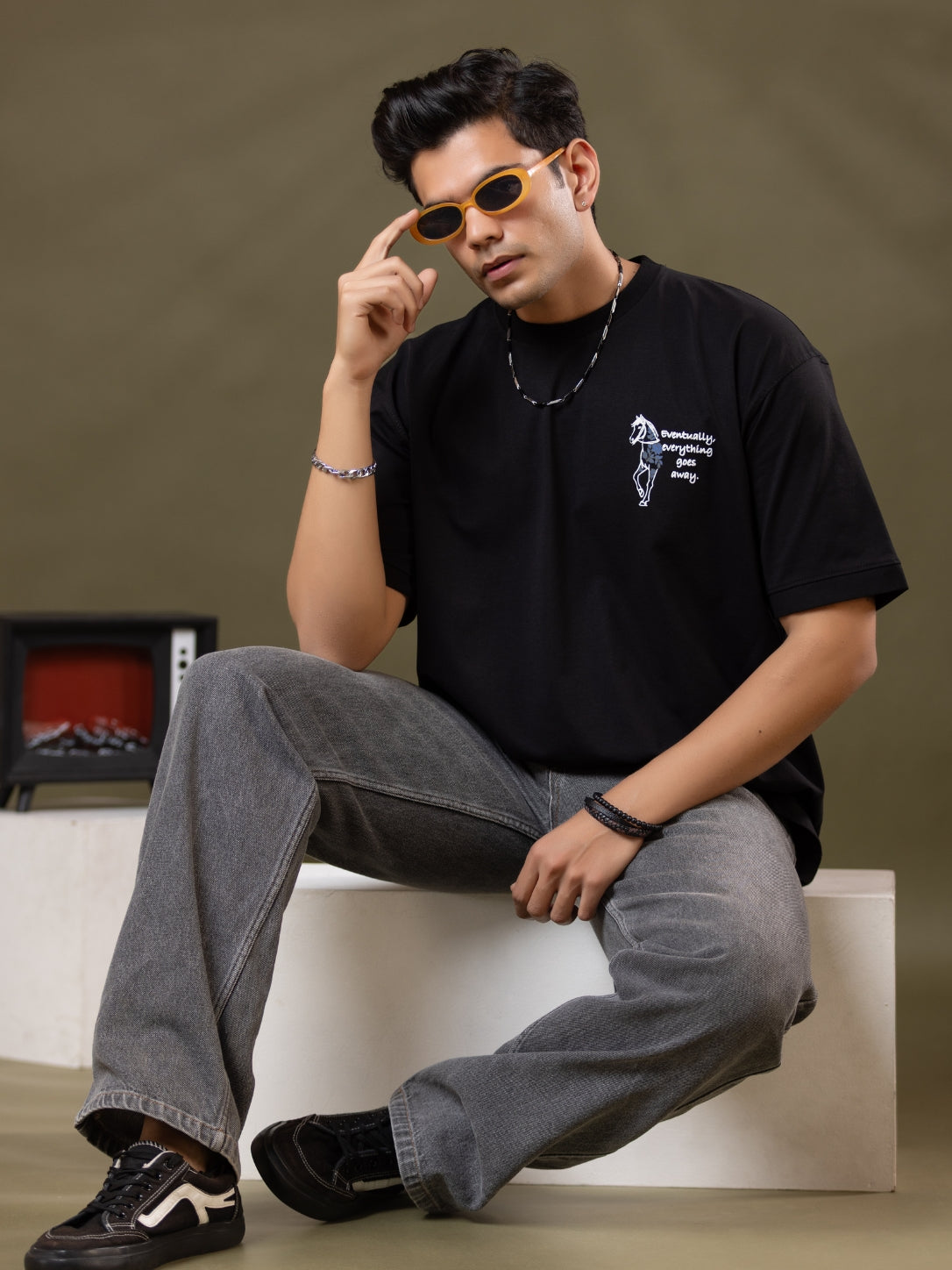 Midnight Rodeo Oversized Printed T-Shirt