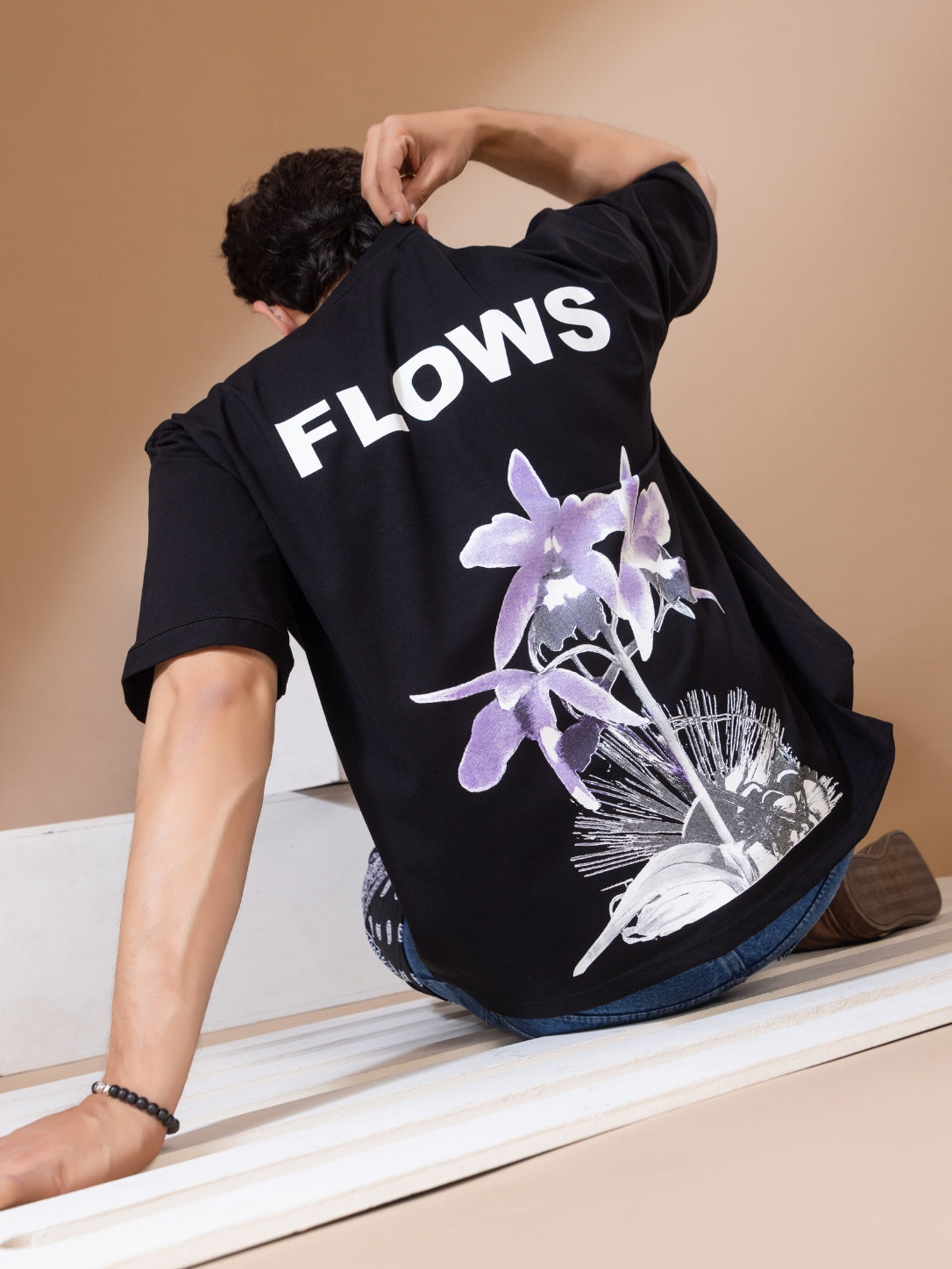 Noir Orchid Oversized Printed T-Shirt